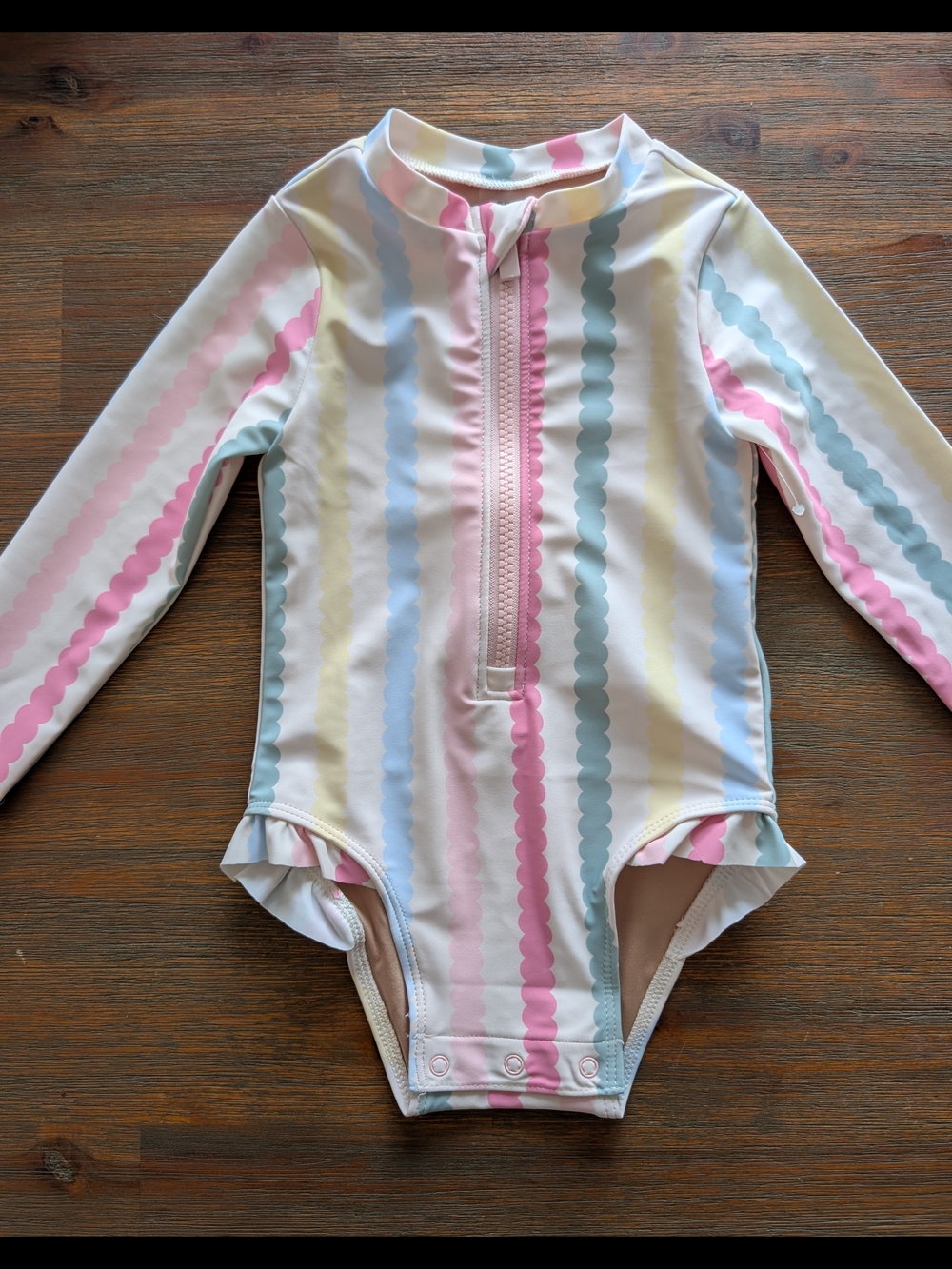 Old Navy Baby Girls' Pastel Multi-Color Ruffle Swimsuit
